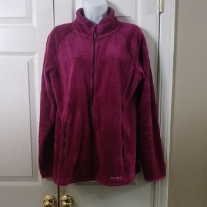 Eddie Bauer Women's Full zipper  Fleece Jacket - Purple Sz L